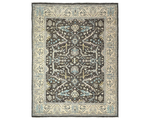 9x12 Zeigler Brown Afghan Hand Knotted Wool Area Rug